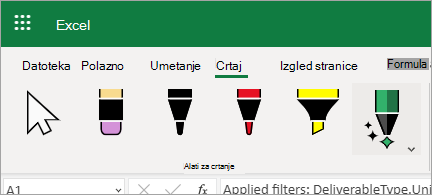 Korištenje rukopisa za uređivanje podataka