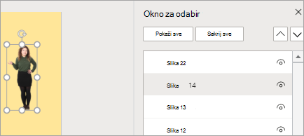 Prikaz okna za odabir