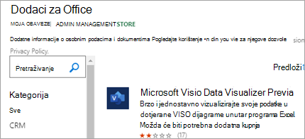 Prikazuje dodatak Data Visualizer u programu Excel