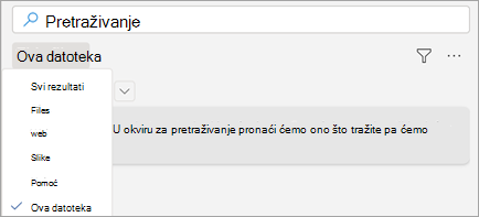 Prikaz pretraživanja u Word