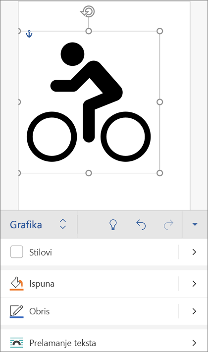 Odabrana SVG slika na kojoj se na vrpci prikazuje kartica Grafika