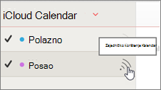 Ikona Dijeljenje kalendara na servisu iCloud