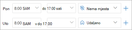 Snimka zaslona na kojoj se prikazuje da je radno mjesto sada postavljeno na Nema lokacije
