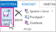 Gumb Spremi i zatvori za kontakt