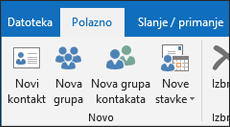 Odaberite Novi kontakt da biste stvorili novi kontakt.