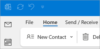 Novi kontakt na vrpci klasičnog programa Outlook