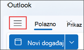 Snimka zaslona prikazuje što učiniti ako ne vidite mogućnost Dodaj kalendar u outlook.com