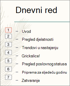 Each bullet in the list show the order of animations in a small box to the left