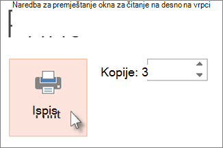 Kliknite Ispis