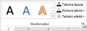 Selecting the WordArt Styles dialog box launcher