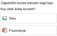 Mogućnosti oblikovanja za zajedničko korištenje slajda u programu PowerPoint za Android