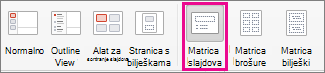 Naredba Matrica slajda u programu PPT za Mac