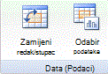 Slika vrpce programa Excel
