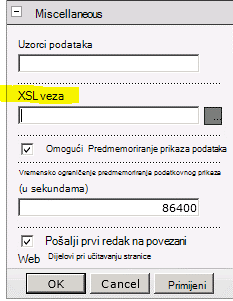 XSL Link property on Web Part menu