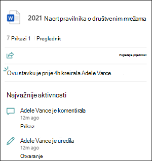 Najvažnije značajke aktivnosti kartoteke