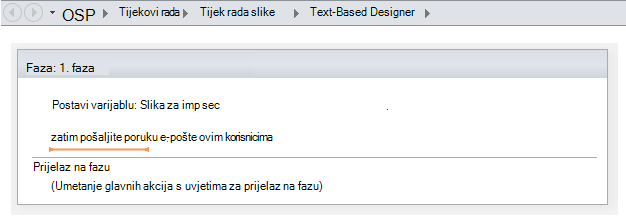 Umetanje akcije Pošalji poruku e-pošte