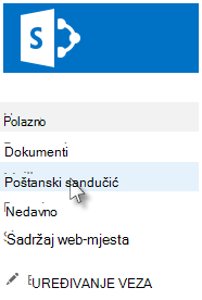 Poštanski sandučić na traci za brzo pokretanje