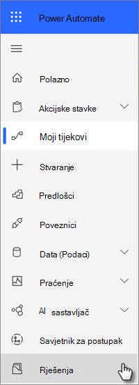 Rješenja za navigaciju u servisu Power Automate