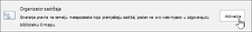 content organzier enable button