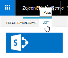 Popis odabrana na vrpci
