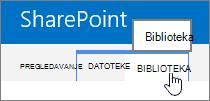 Kartica Biblioteka i pregled na vrpci