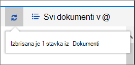 Brisanje retka statusa pri vrhu zaslona
