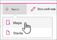 + Novi padajući izbornik s istaknutom mapom