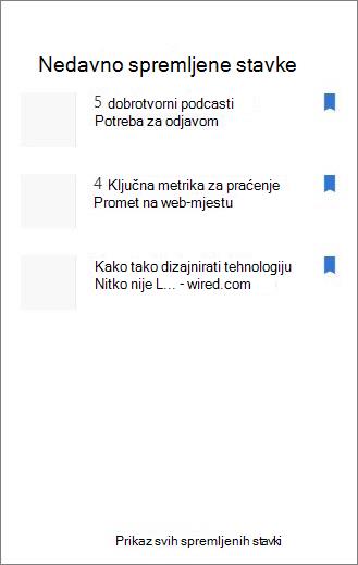 Nedavno spremljene stavke