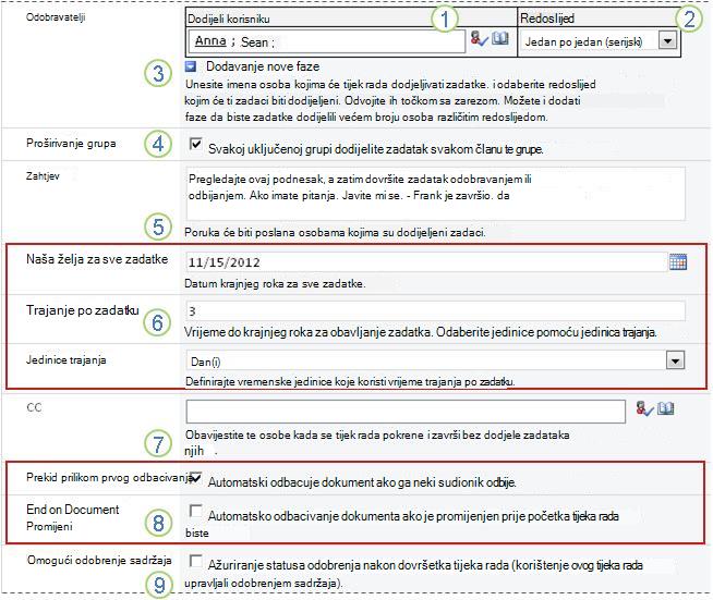 Dodavanje zadanih vrijednosti tijeka rada s poljima u oblačićima