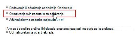 Veza Otkaži sve zadatke