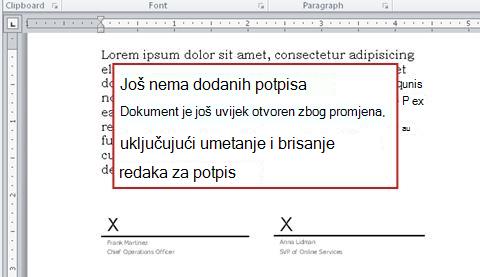 Dokument bez prvog potpisa, koji se zbog toga još može mijenjati