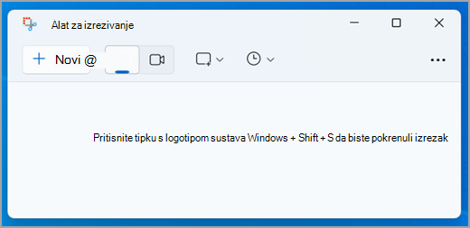 Sučelje alata za izrezivanje u sustavu Windows 11.