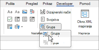 Izbornik kontrole grupe