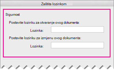 Ploča za vraćanje izvorne lozinke