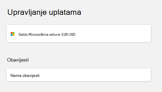 Provjerite stanje računa nakon prijave.