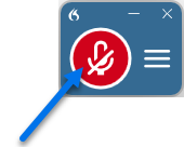 DragonBar with arrow pointing to microphone icon