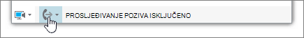 Glavni izbornik Skype za tvrtke Gumb Prosljeđivanje poziva