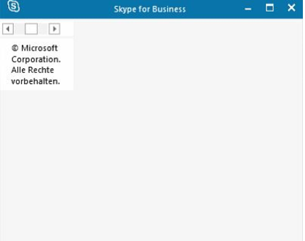 Prazan otvoreni prozor programa Skype za tvrtke