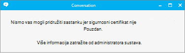 Poruka o pogrešci koja vas obavještava da pravilnik nije moguće pronaći
