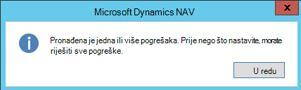 Pogreška ako vrsta neporezivog prihoda ima praznu vrijednost
