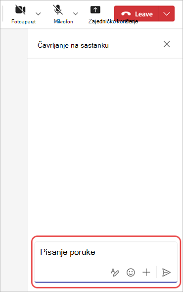 Prozor s desne strane glavnog zaslona