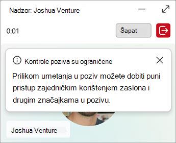 Stranica za upravljanje Redovi čekanja prikazuje mogućnosti šaputanja ili upadanja.