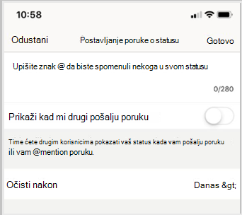 Postavite stanje poruke, a zatim odaberite Gotovo.