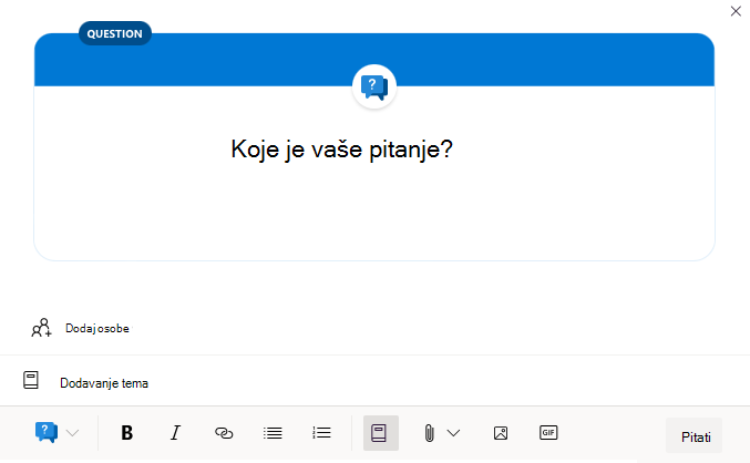Pitanje u servisu Yammer