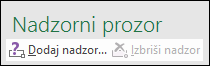 Dodajte Dodaj nadzor da biste dodali nadzor u proračunsku tablicu