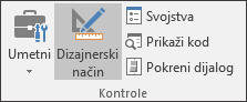 Design Mode on the ribbon