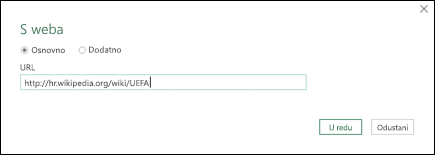 Power Query > From > Web Input URL dialog