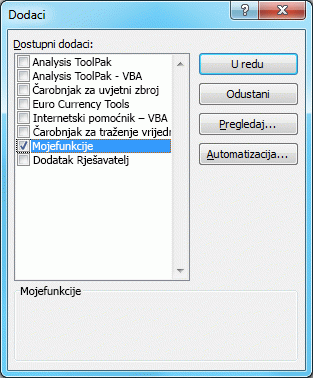 add-ins dialog box