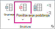 Na kartici Podaci kliknite Razgrupiranje.