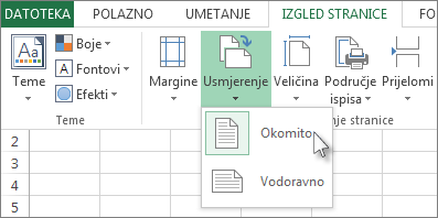 Na kartici Polazno kliknite Usmjerenje.
